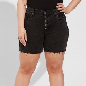 Torrid bombshell premium stretch high-rise shorts button fly black 16W